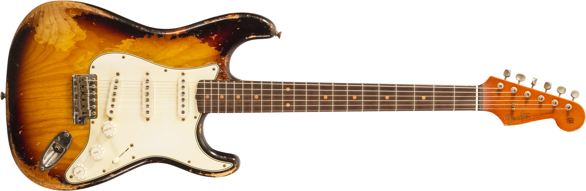 Fender Custom Shop Strat Masterbuilt L.perry 3s Trem Rw #r132309 - Heavy Relic 2-color Sunburst - Guitarra eléctrica con forma de str. - Main picture