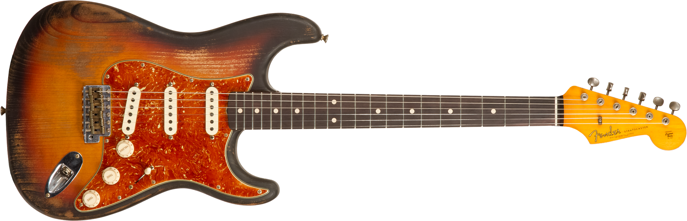 Fender Custom Shop Strat Sandblasted Masterbuilt P.walker #r117542 - Heavy Relic 3-color Sunburst - Guitarra eléctrica con forma de str. - Main pictur