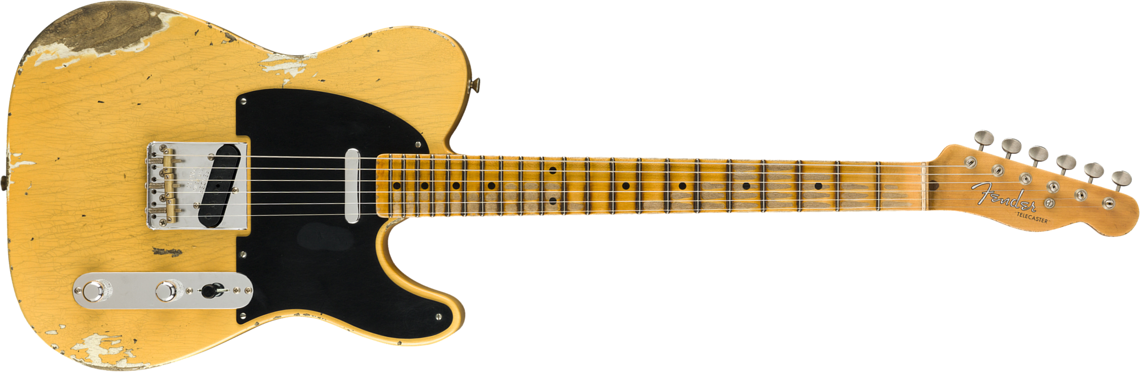 Fender Custom Shop Tele 1952 2019 Mn - Heavy Relic Aged Nocaster Blonde - Guitarra eléctrica con forma de tel - Main picture