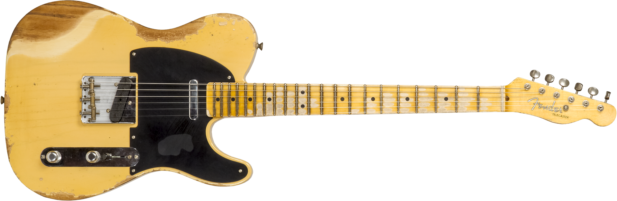 Fender Custom Shop Tele 1952 2s Ht Mn #r131281 - Heavy Relic Aged Nocaster Blonde - Guitarra eléctrica con forma de tel - Main picture