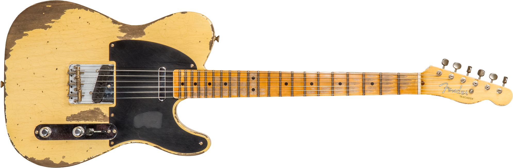 Fender Custom Shop Tele 1952 2s Ht Mn #r131382 - Heavy Relic Aged Nocaster Blonde - Guitarra eléctrica con forma de tel - Main picture