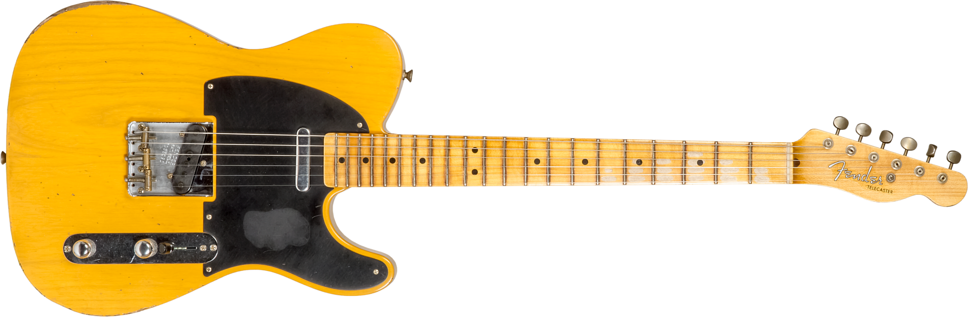 Fender Custom Shop Tele 1952 2s Ht Mn #r135090 - Relic Aged Butterscotch Blonde - Guitarra eléctrica con forma de tel - Main picture