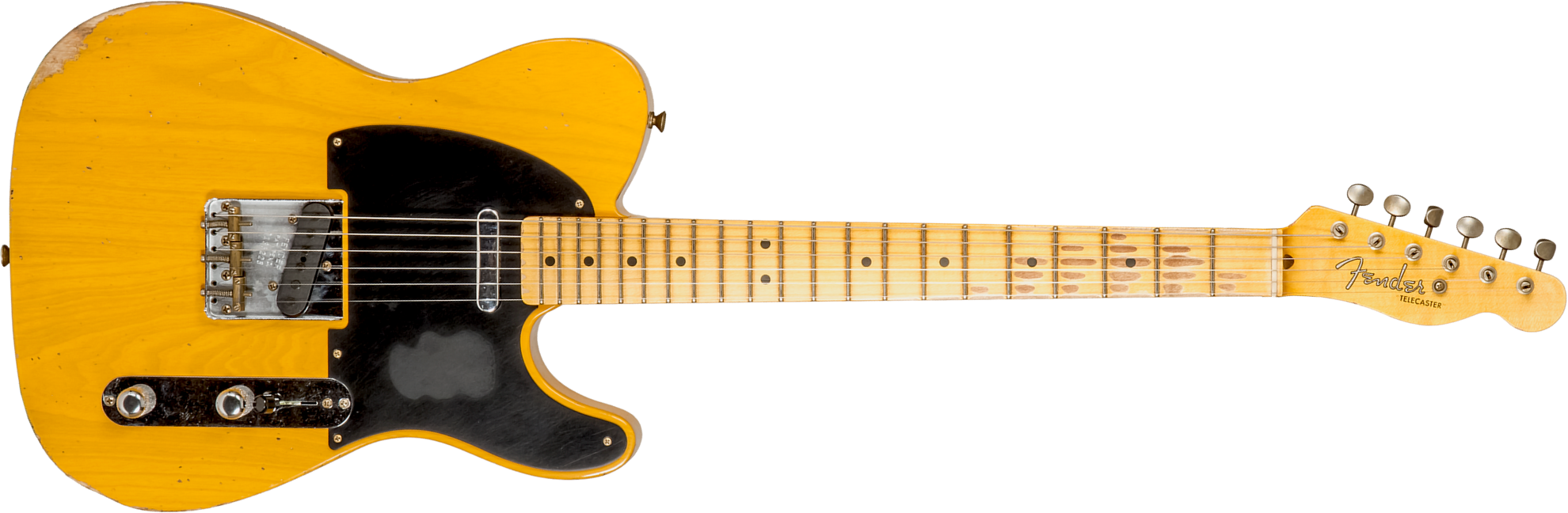 Fender Custom Shop Tele 1952 2s Ht Mn #r135225 - Relic Aged Buttercotch Blonde - Guitarra eléctrica con forma de tel - Main picture