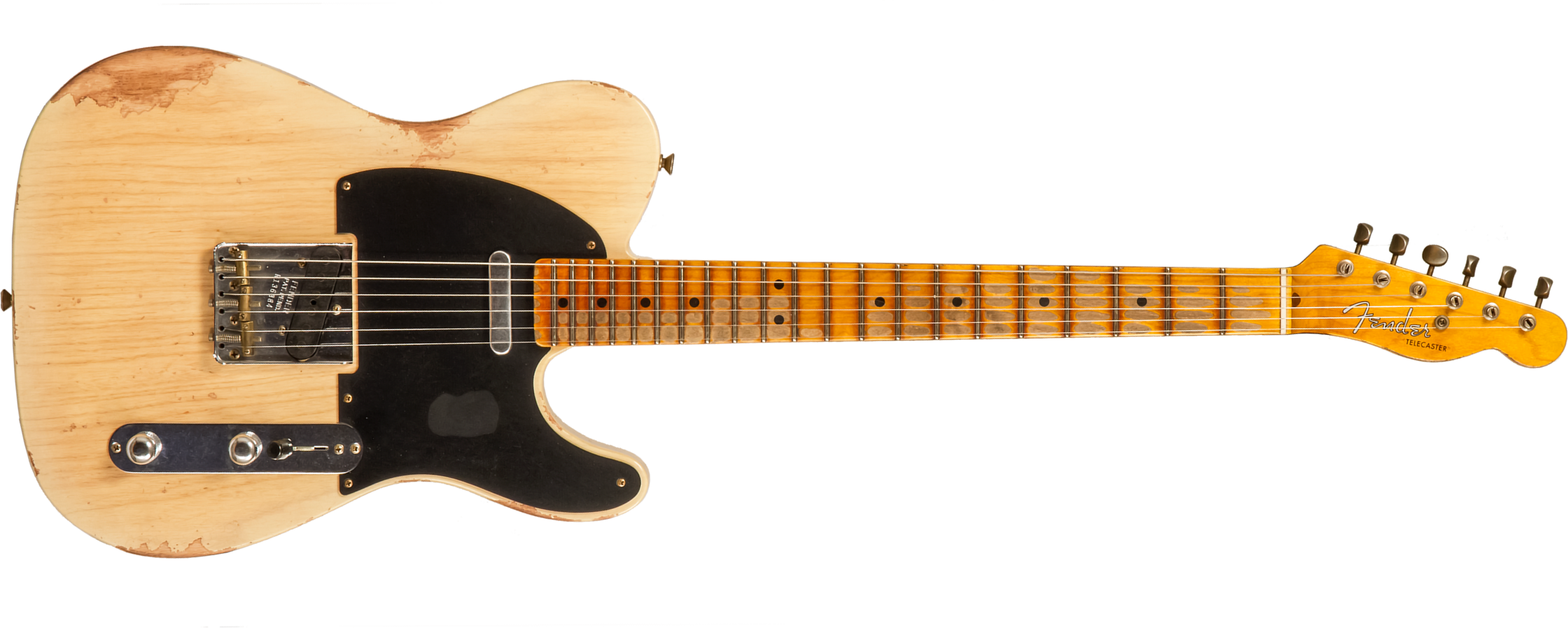 Fender Custom Shop Tele 1952 2s Ht Mn #r136384 - Heavy Relic Natural Blonde - Guitarra eléctrica con forma de tel - Main picture
