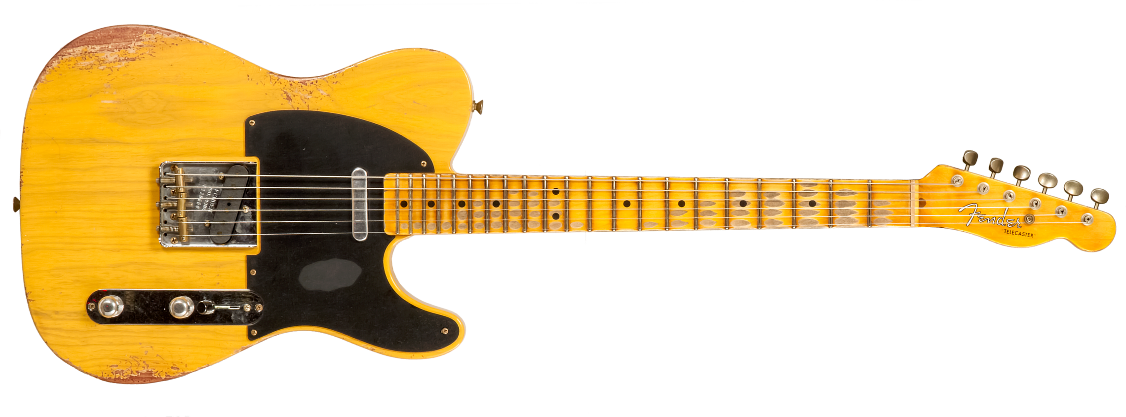 Fender Custom Shop Tele 1952 2s Ht Mn #r138660 - Heavy Relic Butterscotch Blonde - Guitarra eléctrica con forma de tel - Main picture
