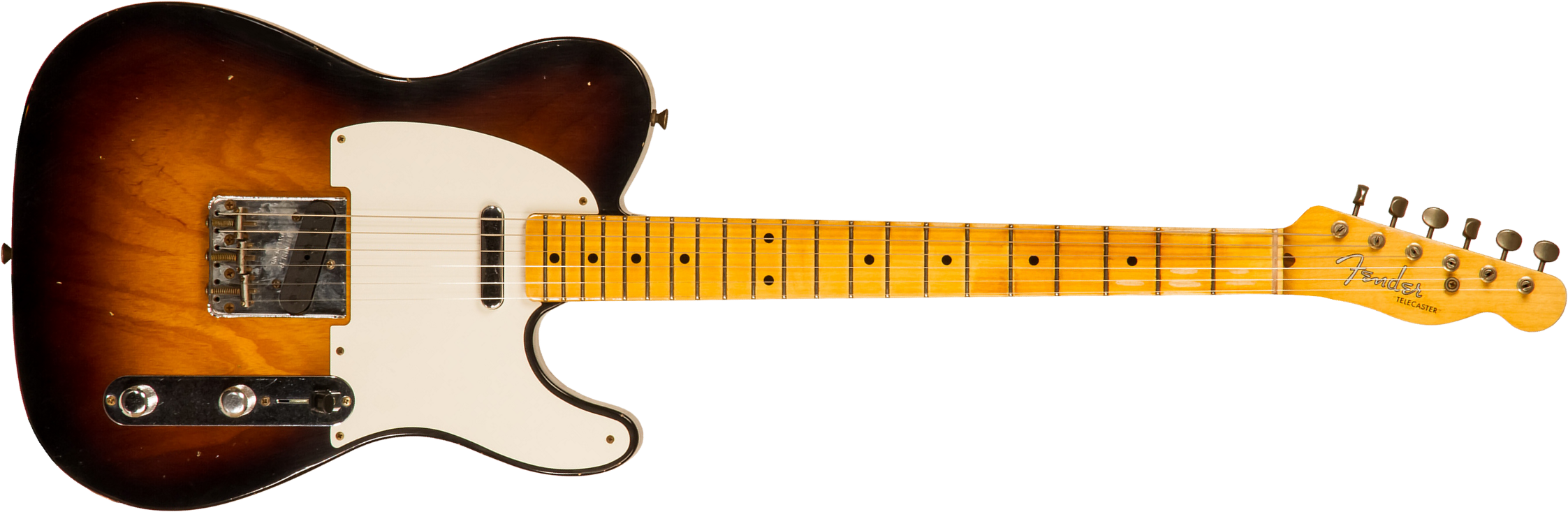Fender Custom Shop Tele 1955 Ltd 2s Ht Mn #cz560649 - Relic Wide Fade 2-color Sunburst - Guitarra eléctrica con forma de tel - Main picture