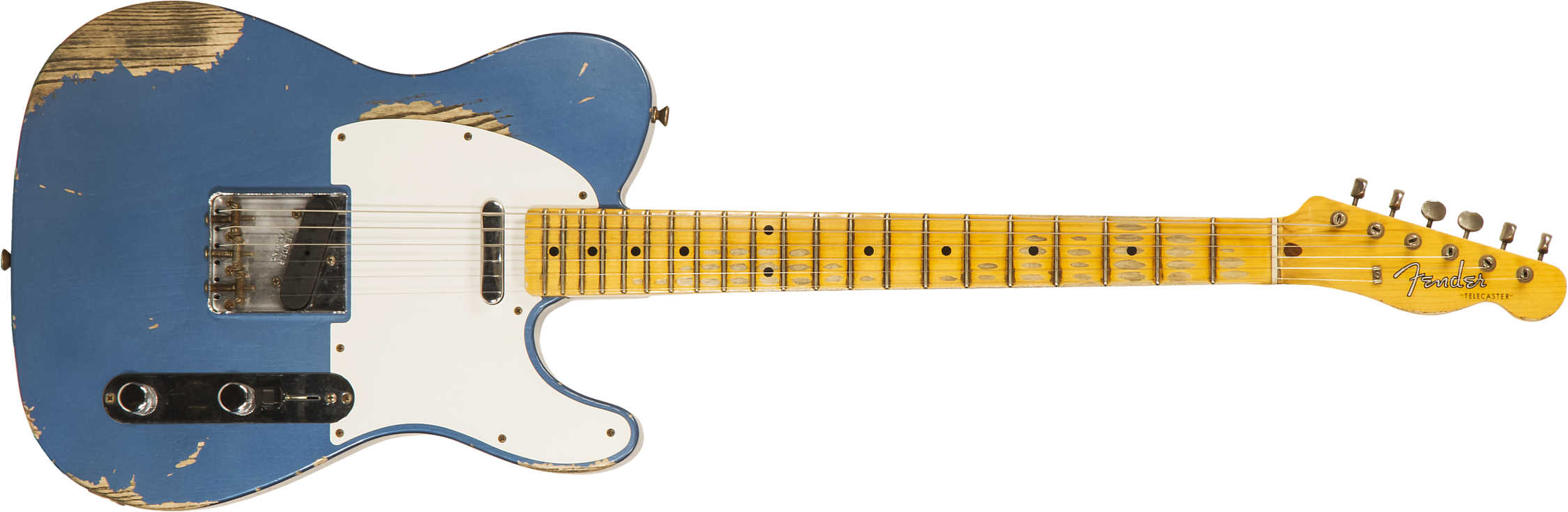 Fender Custom Shop Tele 1958 2s Ht Mn #cz550155 - Heavy Relic Lake Placid Blue - Guitarra eléctrica con forma de tel - Main picture