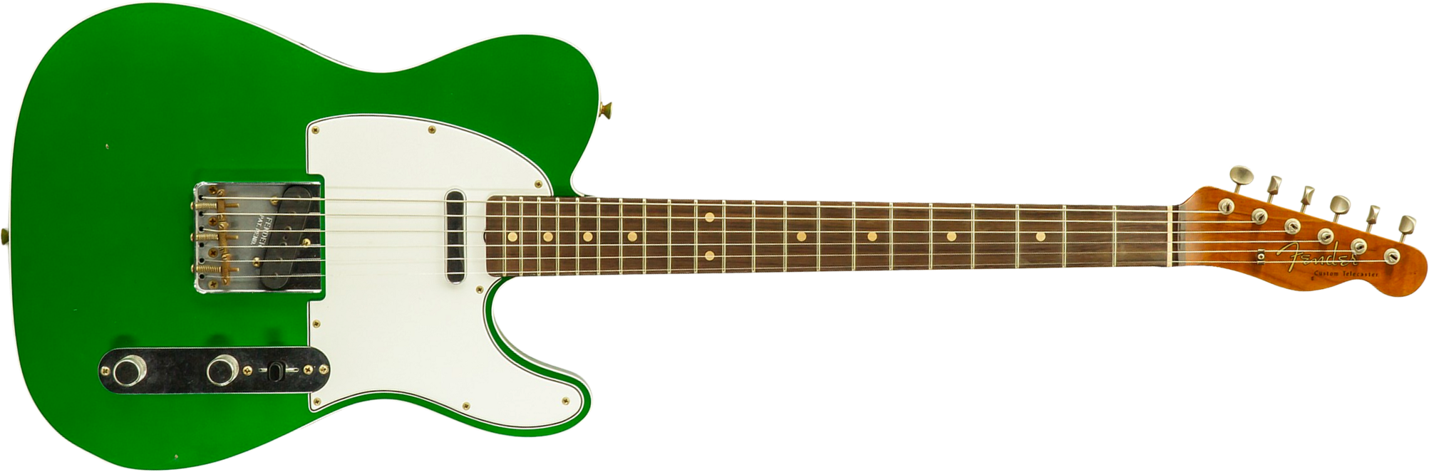 Fender Custom Shop Tele 1959 Vintage Custom 2s Ht Rw #r147917 - Journeyman Relic Candy Green - Guitarra eléctrica con forma de tel - Main picture