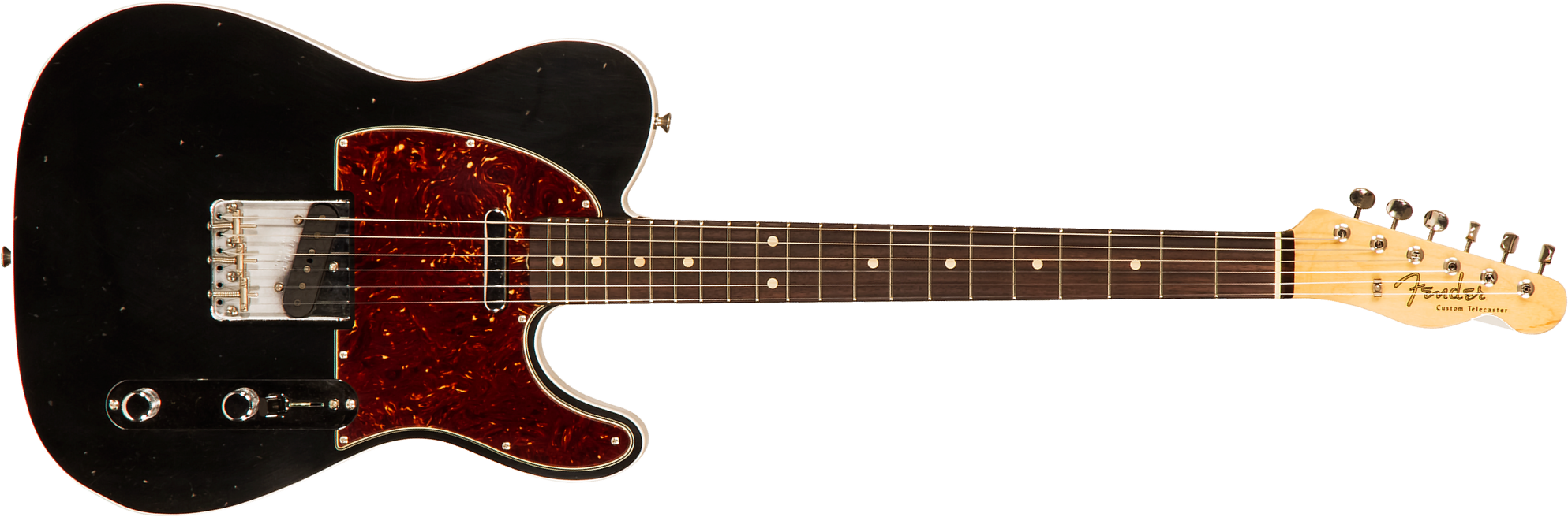 Fender Custom Shop Tele 1960 2s Ht Rw #r114759 - Journeyman Relic Black - Guitarra eléctrica con forma de tel - Main picture