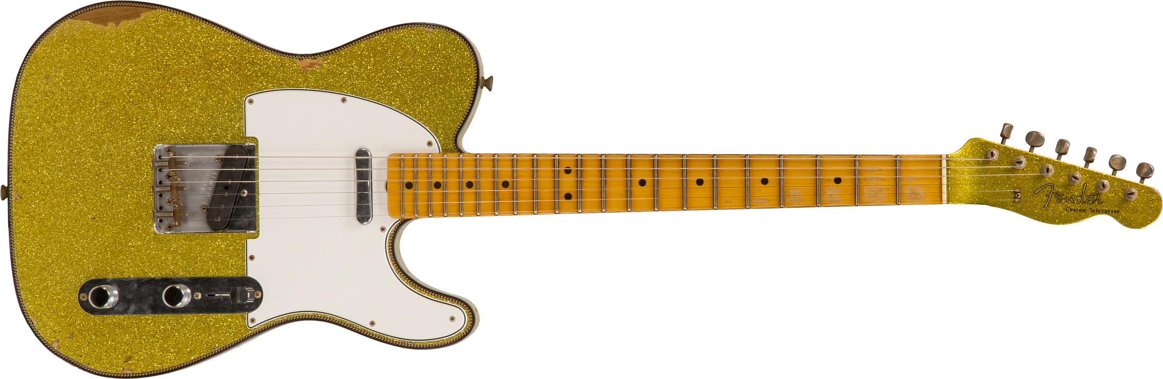 Fender Custom Shop Tele Custom 1963 2020 Ltd Rw #cz545983 - Relic Chartreuse Sparkle - Guitarra eléctrica con forma de tel - Main picture