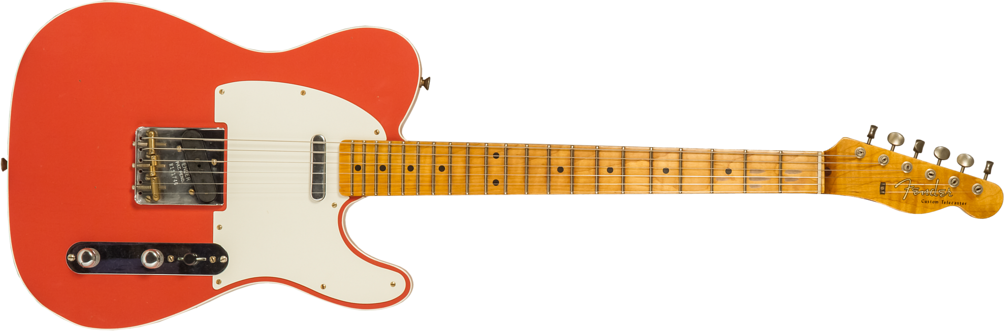 Fender Custom Shop Tele Custom 50s Twisted 2s Ht Mn #r131746 - Journeyman Relic Tahitian Coral - Guitarra eléctrica con forma de tel - Main picture