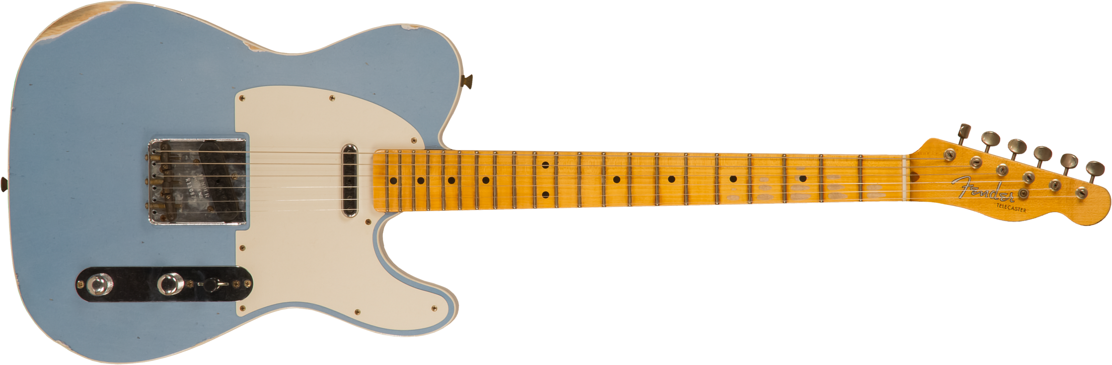 Fender Custom Shop Tele Custom Tomatillo 2s Ht Mn #r110879 - Relic Lake Placid Blue - Guitarra eléctrica con forma de tel - Main picture