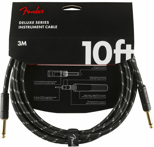 Fender Deluxe Instrument Cable Droit/droit 10ft Black Tweed - Cable - Main picture