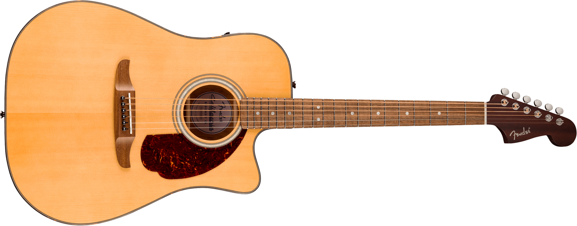 Fender Deluxe Redondo Ce California Dreadnought Cw Epicea Acajou Noy - Natural - Guitarra folk - Main picture