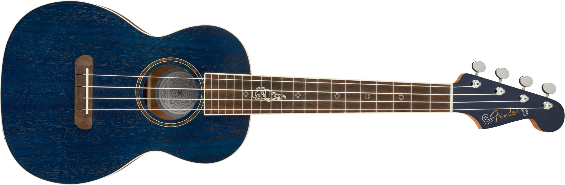 Fender Dhani Harrison Uke Signature Tenor Tout Ovangkol Noy +housse - Sapphire Blue - Ukulele - Main picture