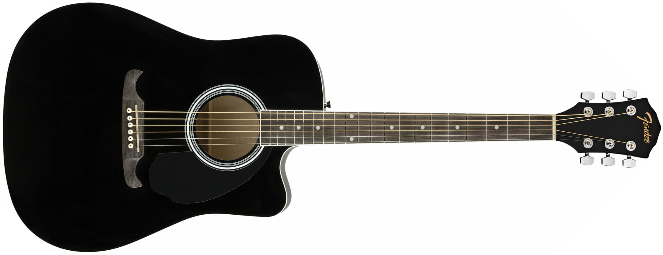 Fender Fa-125ce Dreadnought Alternative Epicea Acajou Wal - Black - Guitarra electro acustica - Main picture