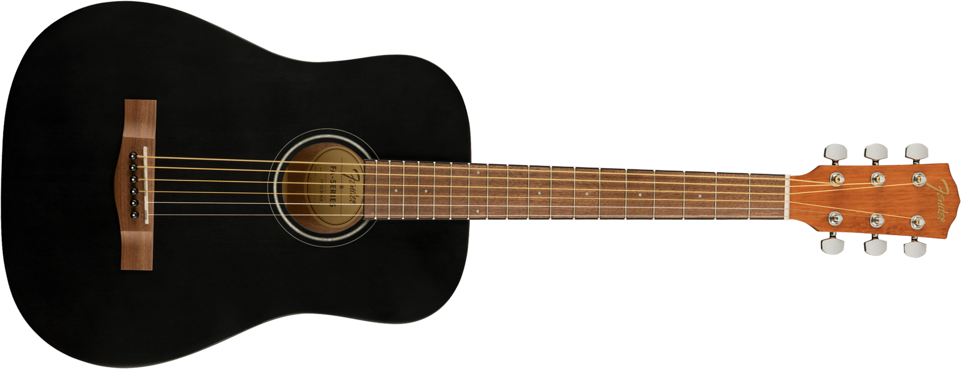 Fender Fa15 3/4 Steel Alternative Shsc Agathis Sapele Wal - Black Satin - Guitarra folk - Main picture