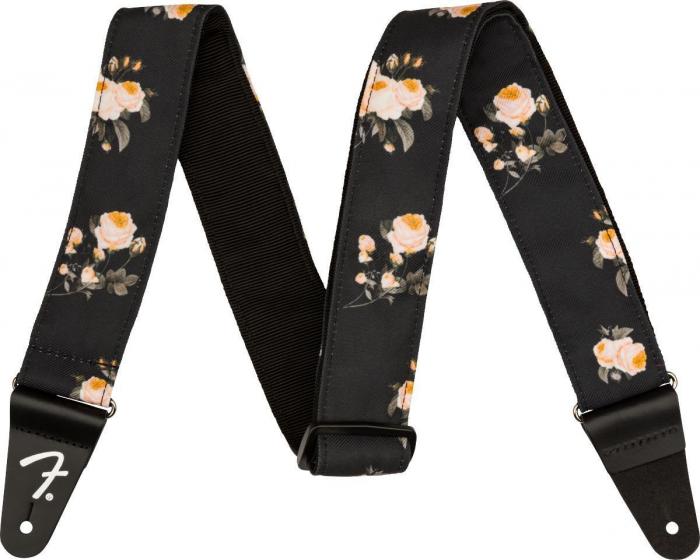 Correa Fender Floral 2-inches Guitar Strap - Black
