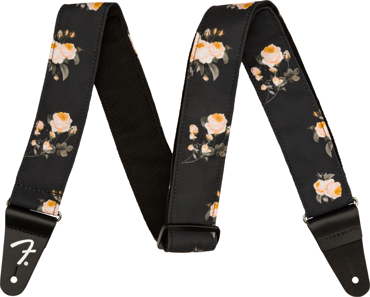 Fender Floral 2.inc Guitar Strap Black - Correa - Main picture