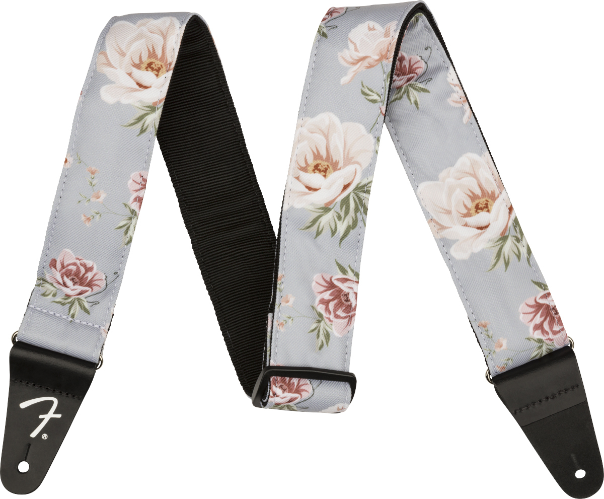 Fender Floral 2.inc Guitar Strap Gray - Correa - Main picture