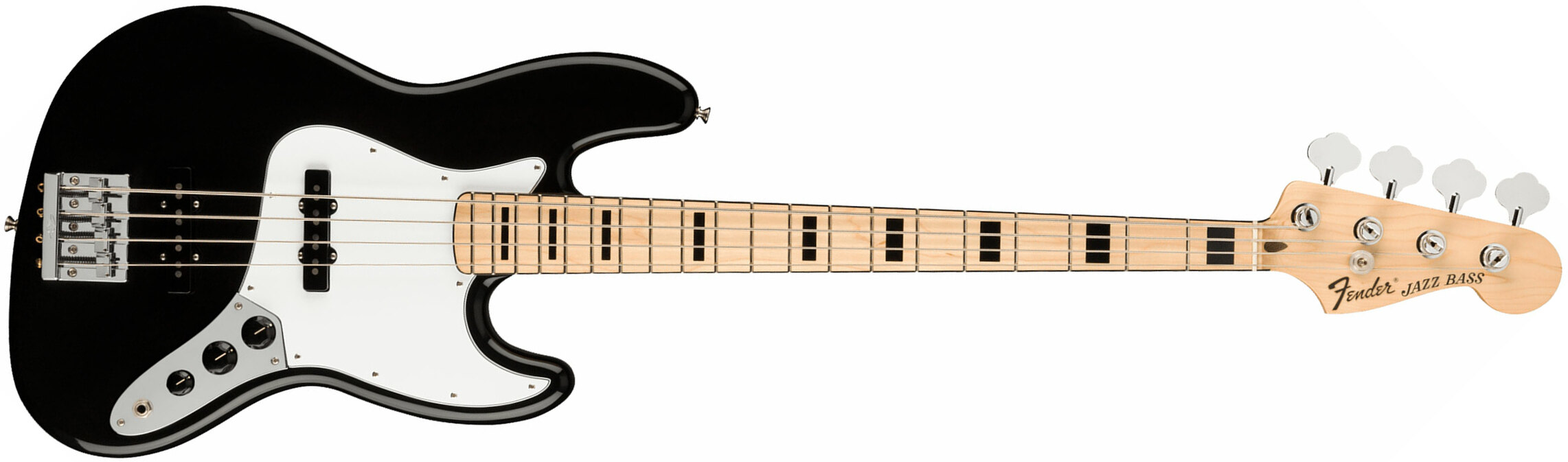 Fender Geddy Lee Jazz Bass Signature Mex Mn - Black - Bajo eléctrico de cuerpo sólido - Main picture