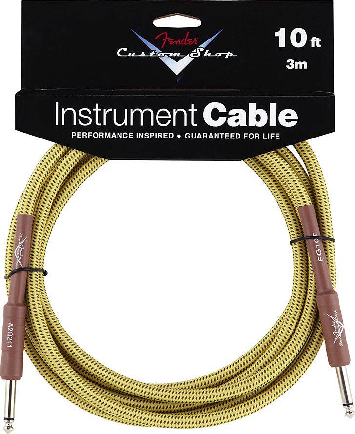 Fender Instrument Cable Custom Shop Performance Jacks Droit 10ft . 3m Tweed - Cable - Main picture