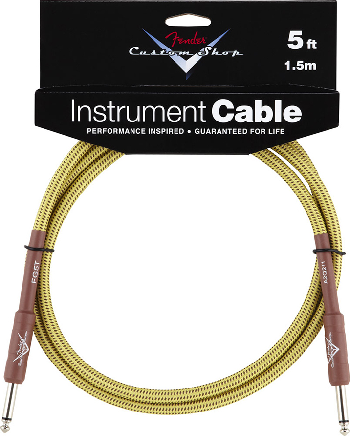 Fender Instrument Cable Custom Shop Performance Jacks Droit 8ft . 1.5m Tweed - Cable - Main picture