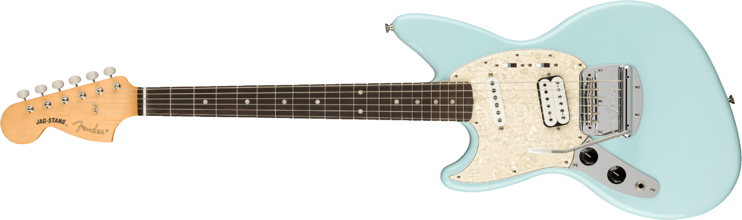 Fender Jag-stang Kurt Cobain Artist Gaucher Hs Trem Rw - Sonic Blue - Guitarra electrica para zurdos - Main picture