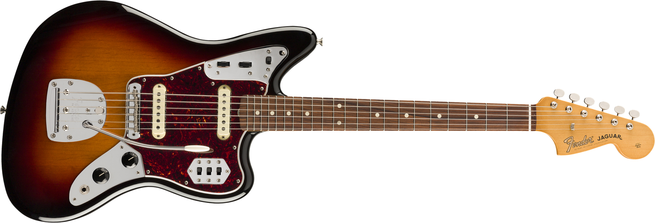 Fender Jaguar 60s Vintera Vintage Mex Pf - 3-color Sunburst - Guitarra electrica retro rock - Main picture