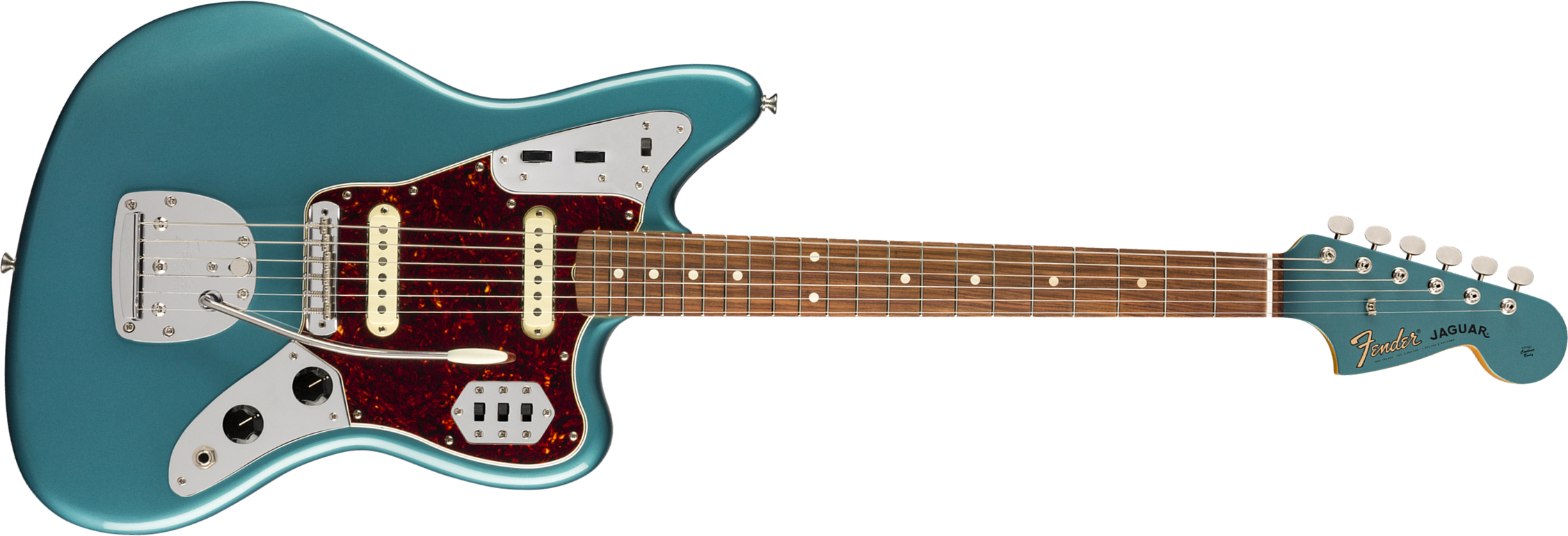 Fender Jaguar 60s Vintera Vintage Mex Pf - Ocean Turquoise - Guitarra electrica retro rock - Main picture