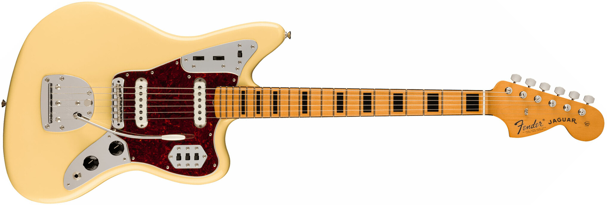 Fender Jaguar 70s Vintera 2 Mex 2s Trem Mn - Vintage White - Guitarra electrica retro rock - Main picture