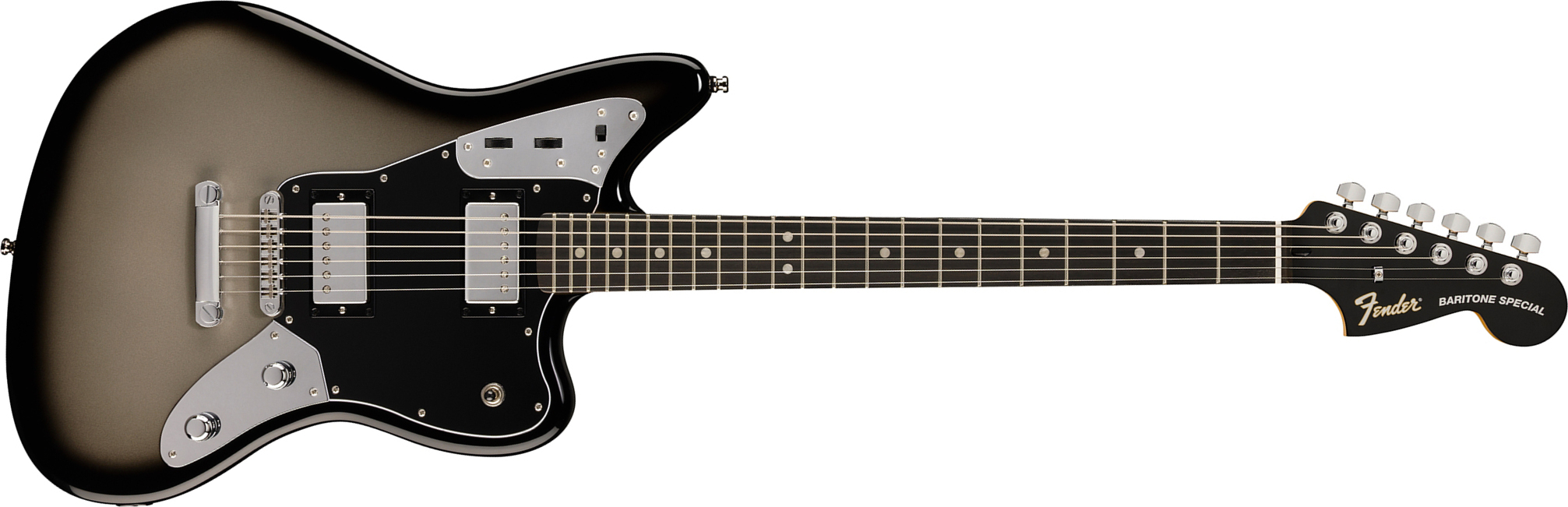 Fender Jaguar Baritone Player Fusion Ltd 2h Ht Eb - Silverburst - Guitarra eléctrica barítono - Main picture