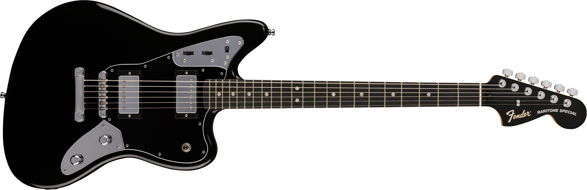 Fender Jaguar Baritone Player Fusion Ltd 2h Ht Eb - Black - Guitarra eléctrica barítono - Main picture