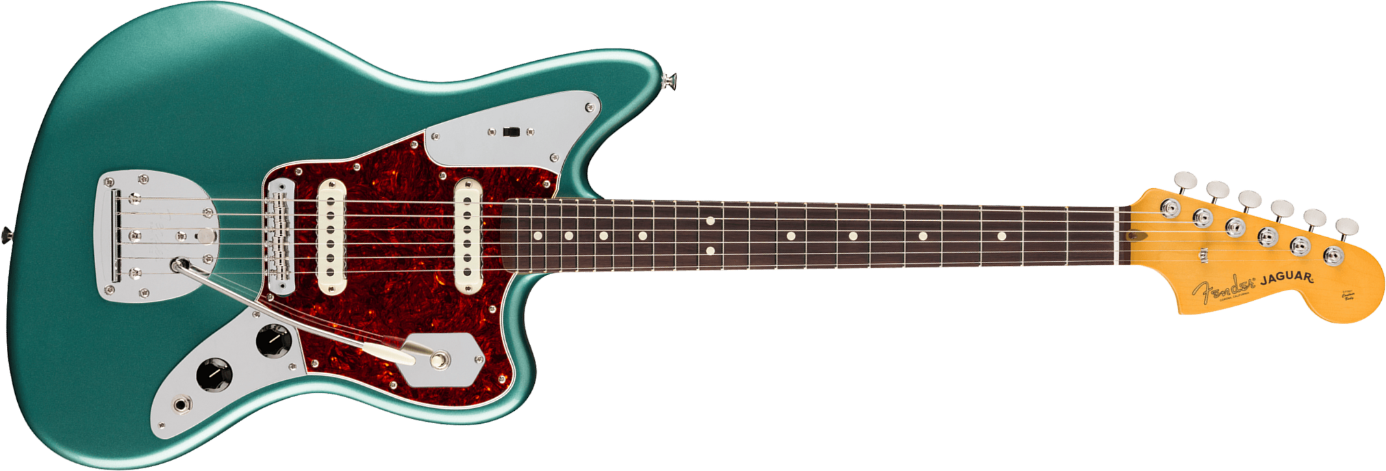 Fender Jaguar Classic American Pro Usa Shsc 2s Trem Rw - Faded Sherwood Green Metallic - Guitarra electrica retro rock - Main picture