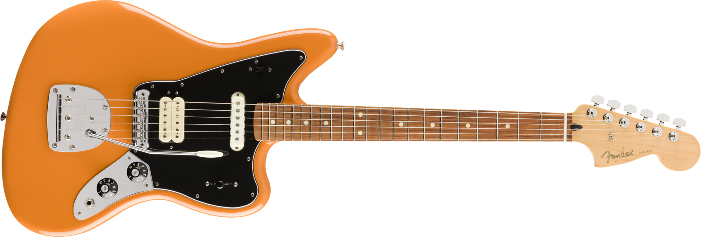 Fender Jaguar Player Mex Hs Pf - Capri Orange - Guitarra electrica retro rock - Main picture