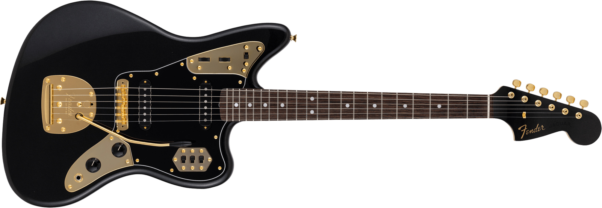 Fender Jaguar Traditional 60s Mij Ltd Jap Shsc 2s Trem Rw - Black Pearl - Guitarra electrica retro rock - Main picture
