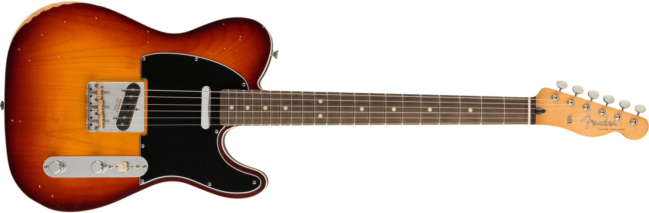 Fender Jason Isbell Tele Custom Signature Rw +housse - Road Worn 3-color Chocolate Burst - Guitarra eléctrica con forma de tel - Main picture