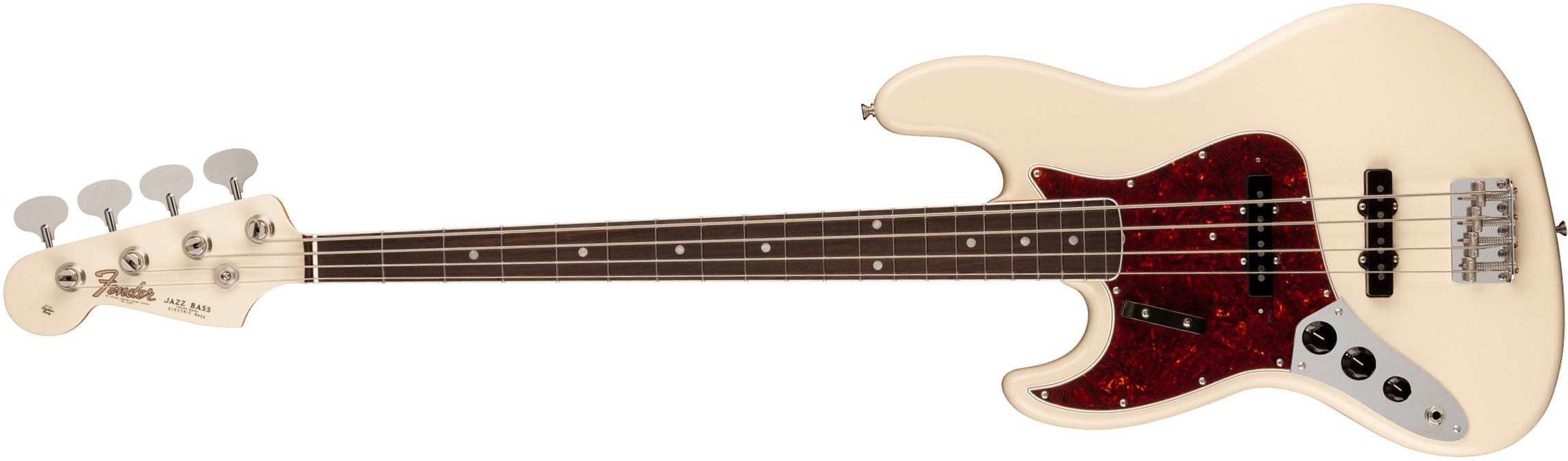 Fender Jazz Bass 1966 American Vintage Ii Lh Gaucher Usa Rw - Olympic White - Bajo eléctrico de cuerpo sólido - Main picture