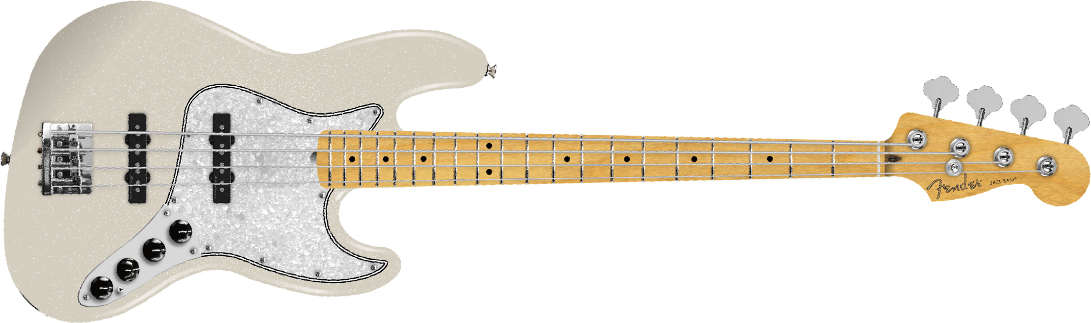 Fender Jazz Bass Active Player Ii Modified Mex Mn - Olympic Pearl - Bajo eléctrico de cuerpo sólido - Main picture
