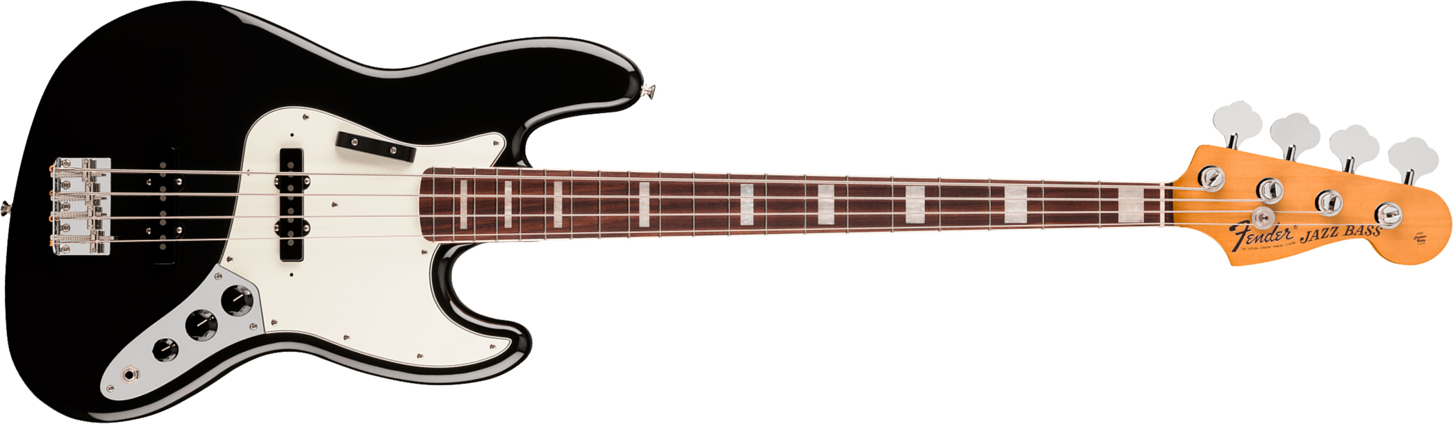 Fender Jazz Bass Early 70s Vintera 3 Mex Rw - Black - Bajo eléctrico de cuerpo sólido - Main picture