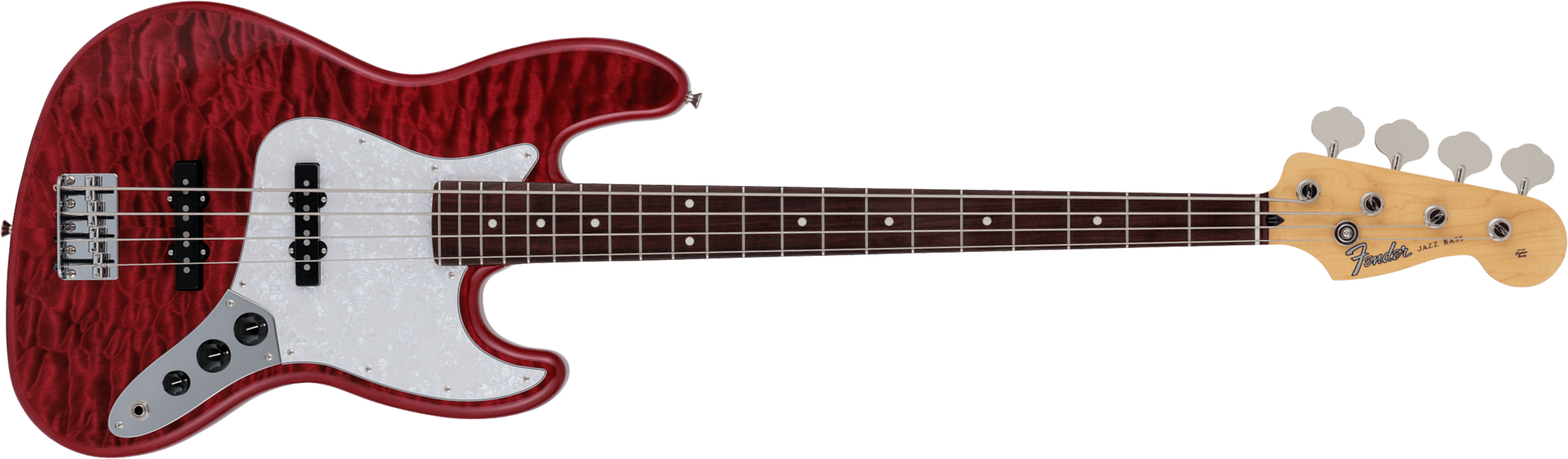 Fender Jazz Bass Hybrid Ii Mij Jap Rw - Quilt Red Beryl - Bajo eléctrico de cuerpo sólido - Main picture