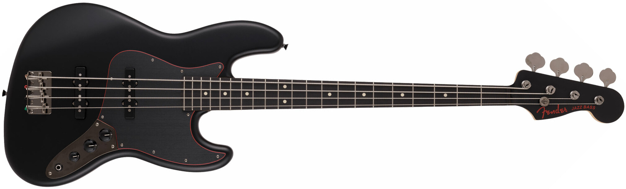 Fender Jazz Bass Noir Hybrid Ii Mij Jap 2s Trem Rw - Black Satin - Bajo eléctrico de cuerpo sólido - Main picture