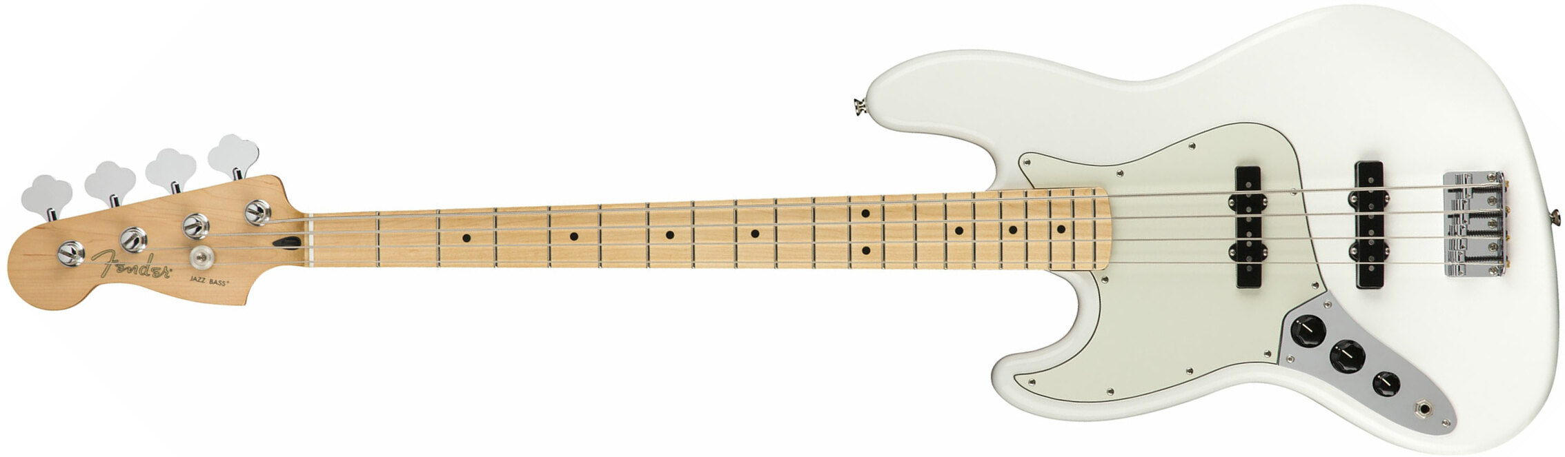 Fender Jazz Bass Player Lh Gaucher Mex Mn - Polar White - Bajo eléctrico de cuerpo sólido - Main picture