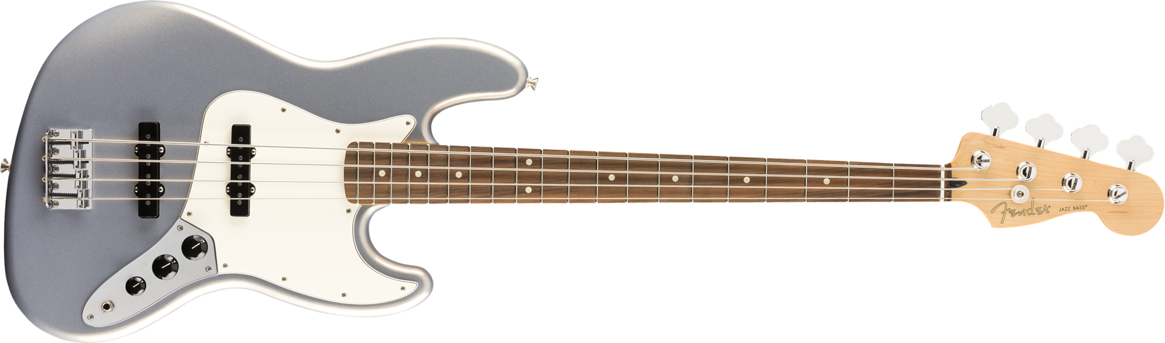 Fender Jazz Bass Player Mex Pf - Silver - Bajo eléctrico de cuerpo sólido - Main picture