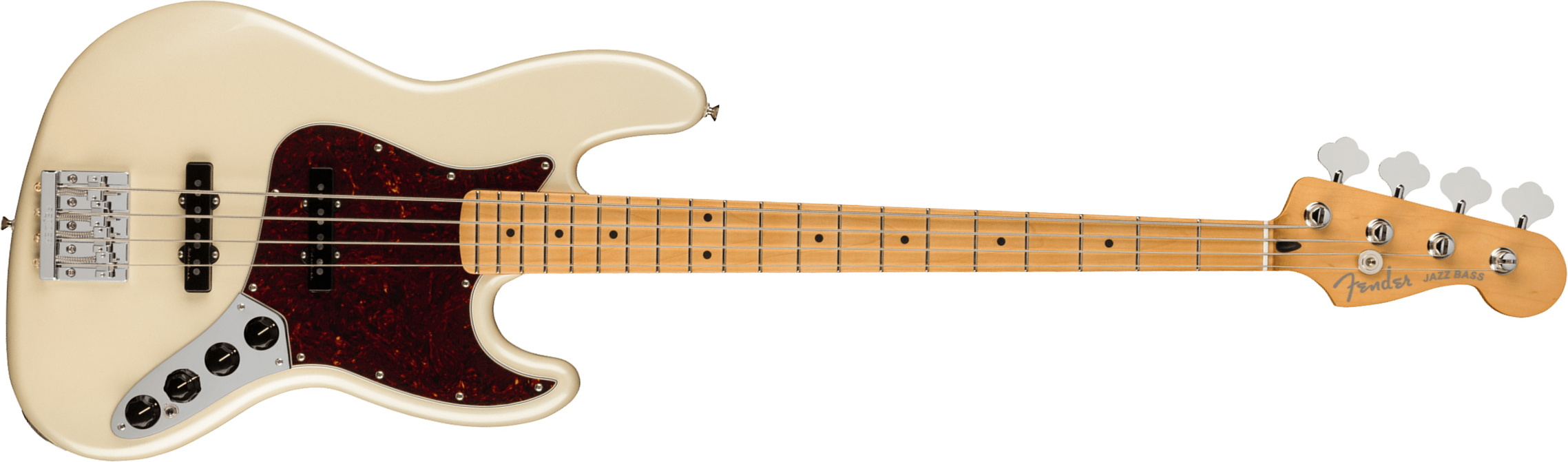 Fender Jazz Bass Player Plus Mex Active Mn - Olympic Pearl - Bajo eléctrico de cuerpo sólido - Main picture