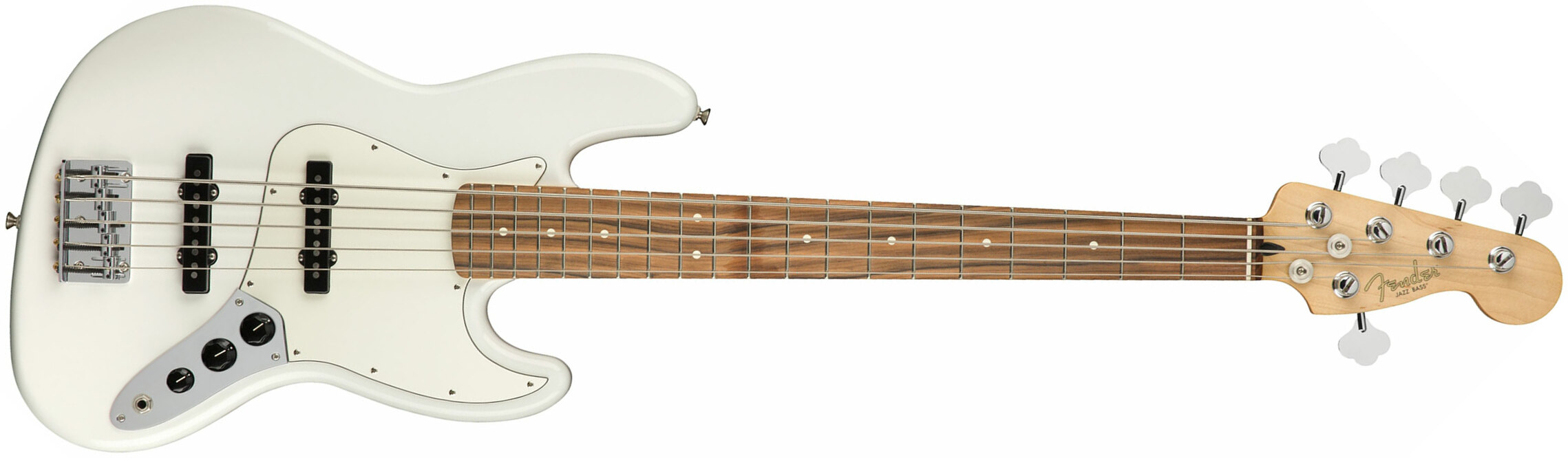 Fender Jazz Bass Player V 5-cordes Mex Pf - Polar White - Bajo eléctrico de cuerpo sólido - Main picture