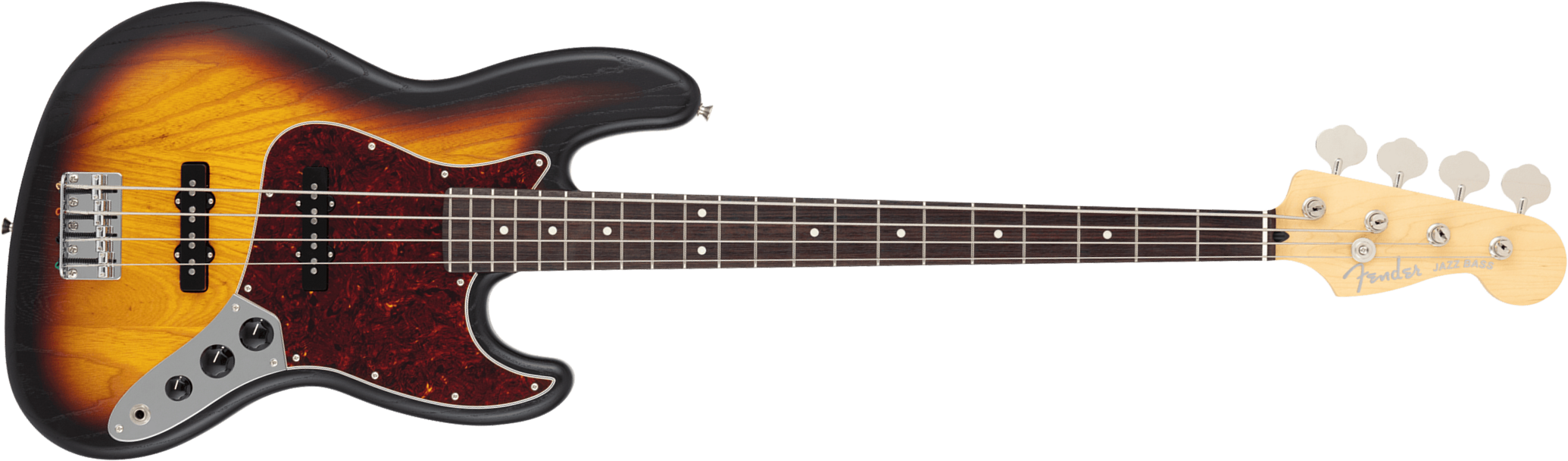 Fender Jazz Bass Raw Ash Mij Jap Rw - 3-color Sunburst Satin - Bajo eléctrico de cuerpo sólido - Main picture