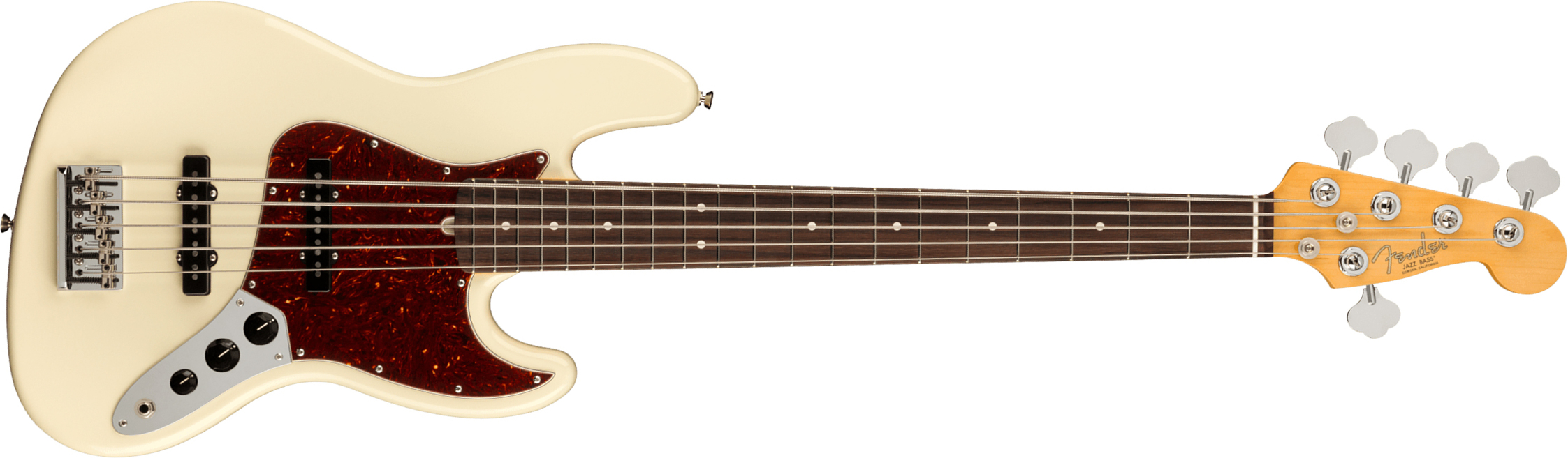 Fender Jazz Bass V American Professional Ii Usa 5-cordes Rw - Olympic White - Bajo eléctrico de cuerpo sólido - Main picture
