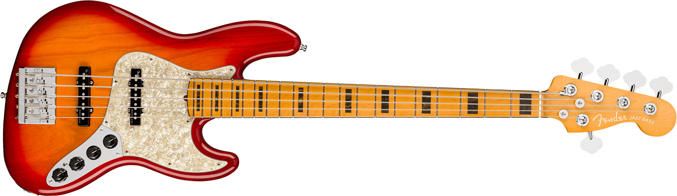 Fender Jazz Bass V American Ultra 2019 Usa 5-cordes Mn - Plasma Red Burst - Bajo eléctrico de cuerpo sólido - Main picture