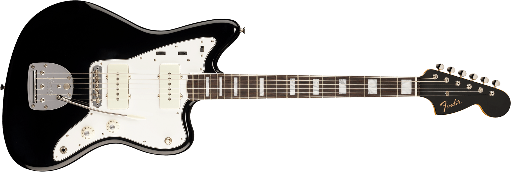 Fender Jazzmaster 1966 American Vintage Ii Usa 2s Trem Rw - Black - Guitarra electrica retro rock - Main picture
